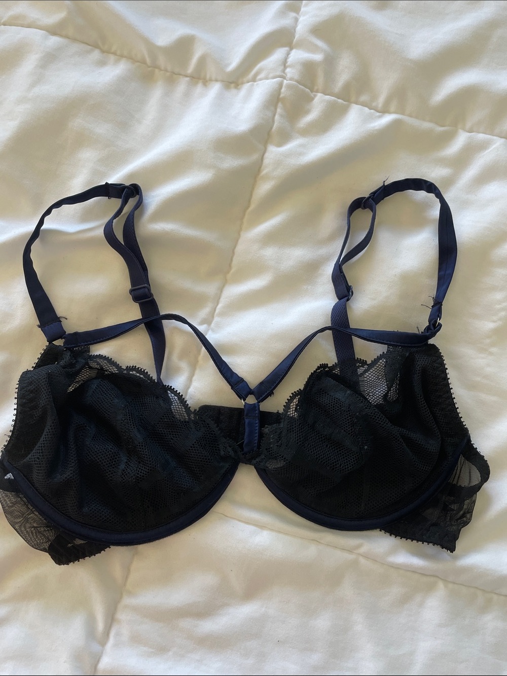 Sheer Lace Underwire Bra in Black - Women Intimates